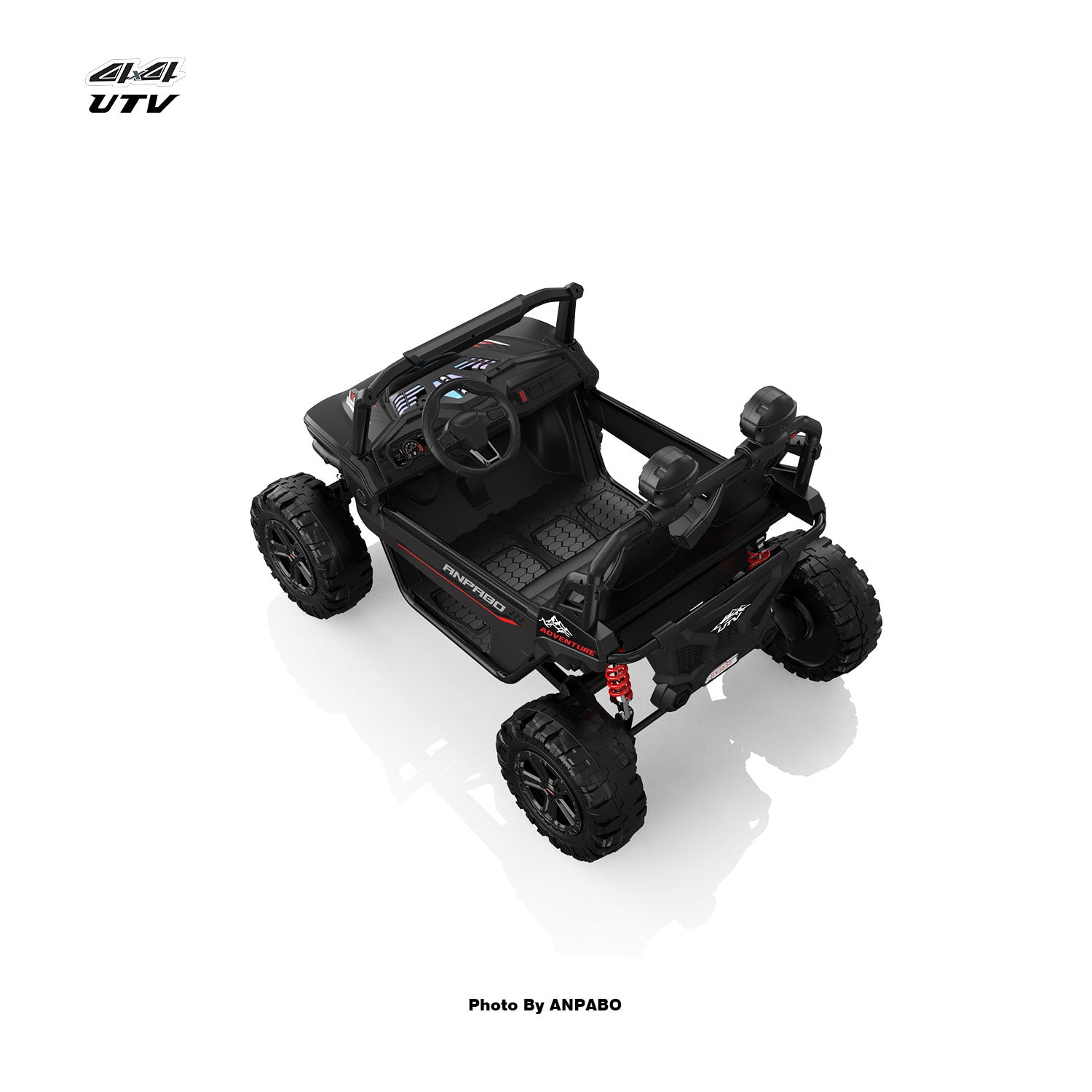 24V APBODirect Terrain Ride-On Buggy-UTV with Remote-black