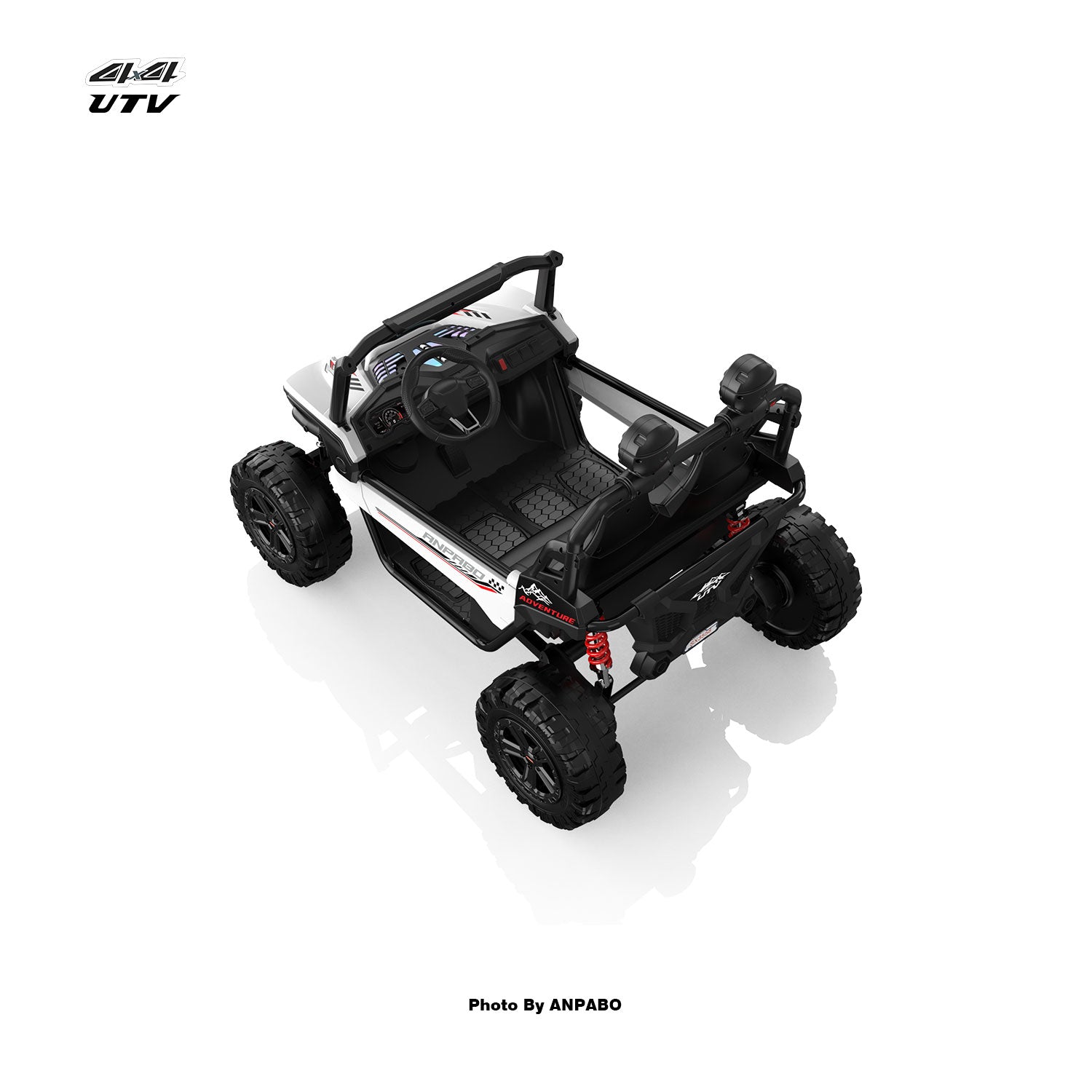 24V APBODirect Terrain Ride-On Buggy-UTV with Remote-WHITE