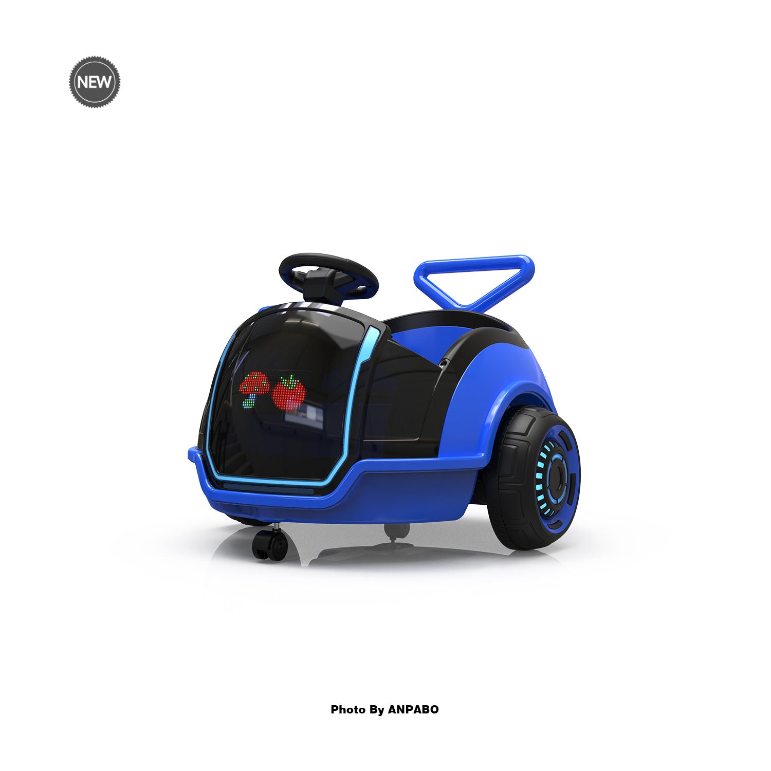12V 3-In-1 Ride On Car Designed to Grow With Your Child-LED-blue