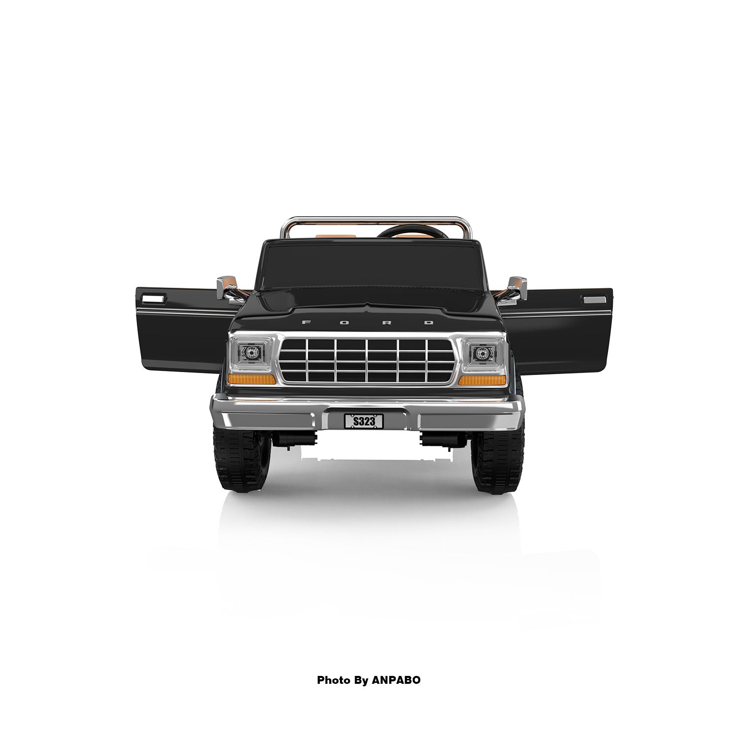 24V Classic Ford Bronco: black Retro Legend, Ready for Dual Adventures-black