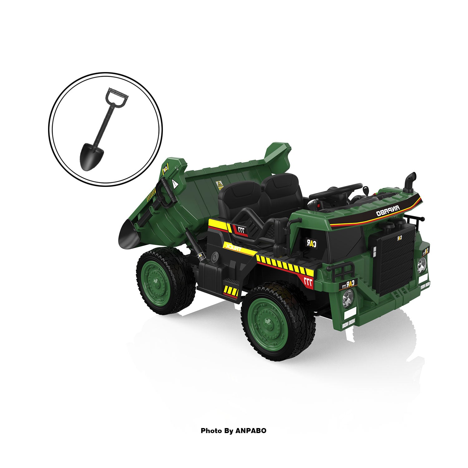 24V APBODirect Ride on Dump Truck for Kids with Remote Control-green