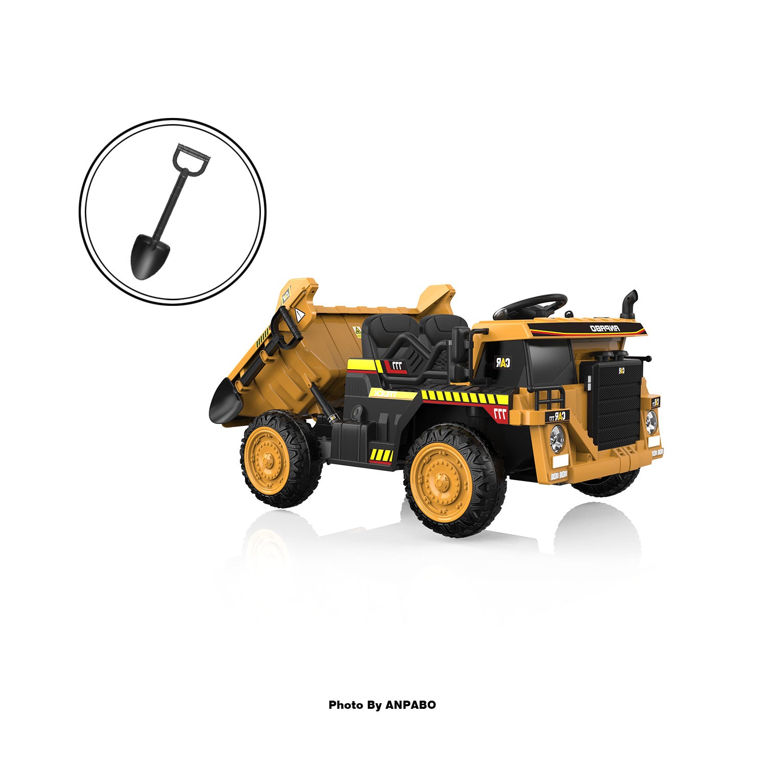 24V APBODirect Ride on Dump Truck for Kids with Remote Control-yellow