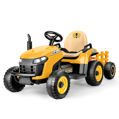 ANPABO 12V Tractor With Remote/Bluetooth, Titleable Trailer Included