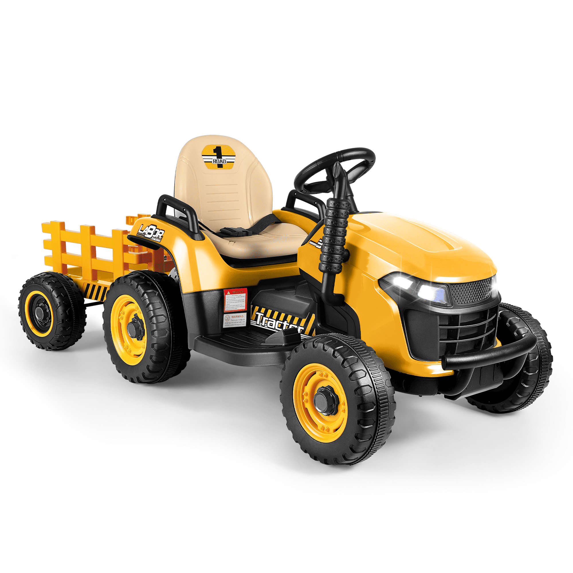 ANPABO 12V Tractor With Remote/Bluetooth, Titleable Trailer Included