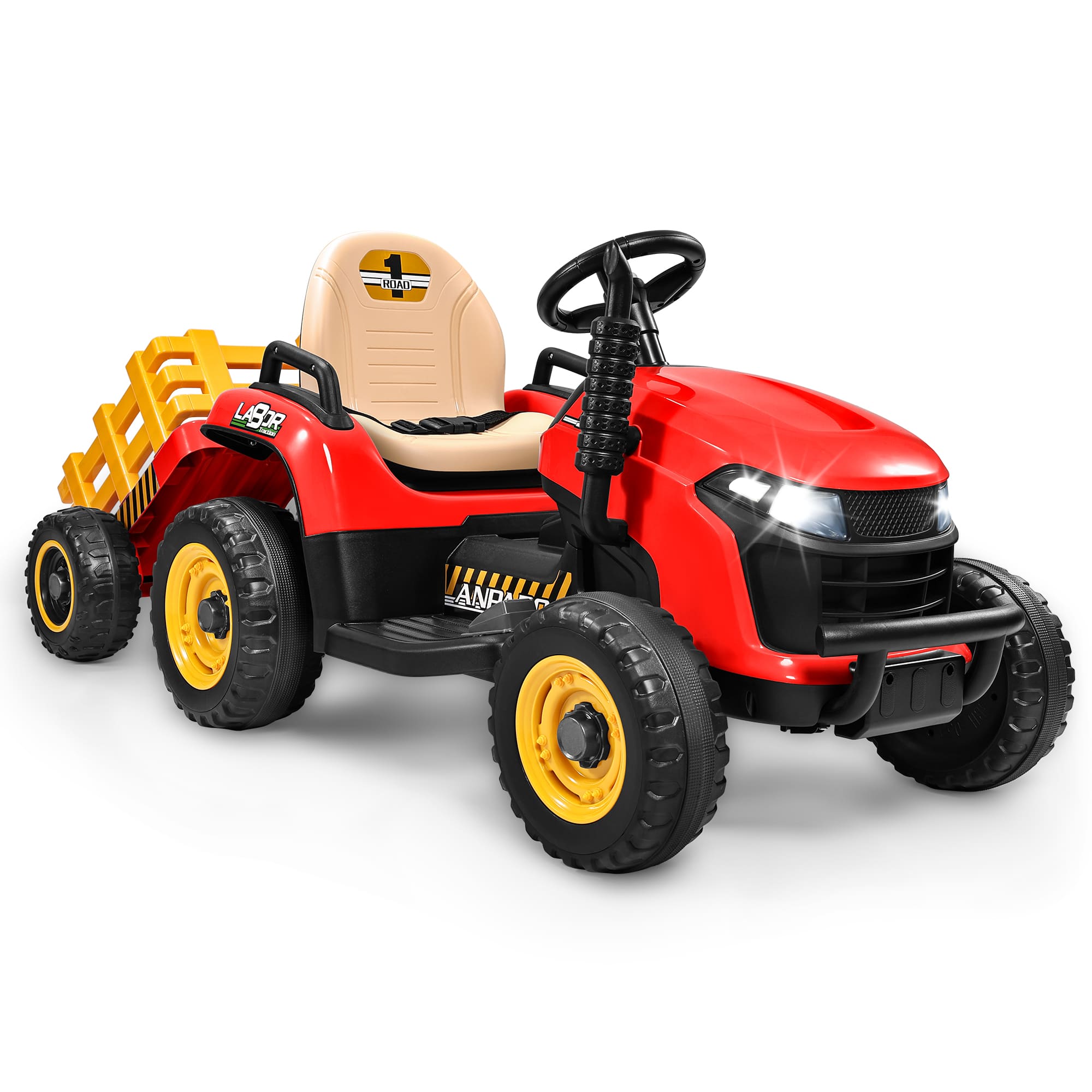 ANPABO 24V Tractor With Remote/Bluetooth, Titleable Trailer Included