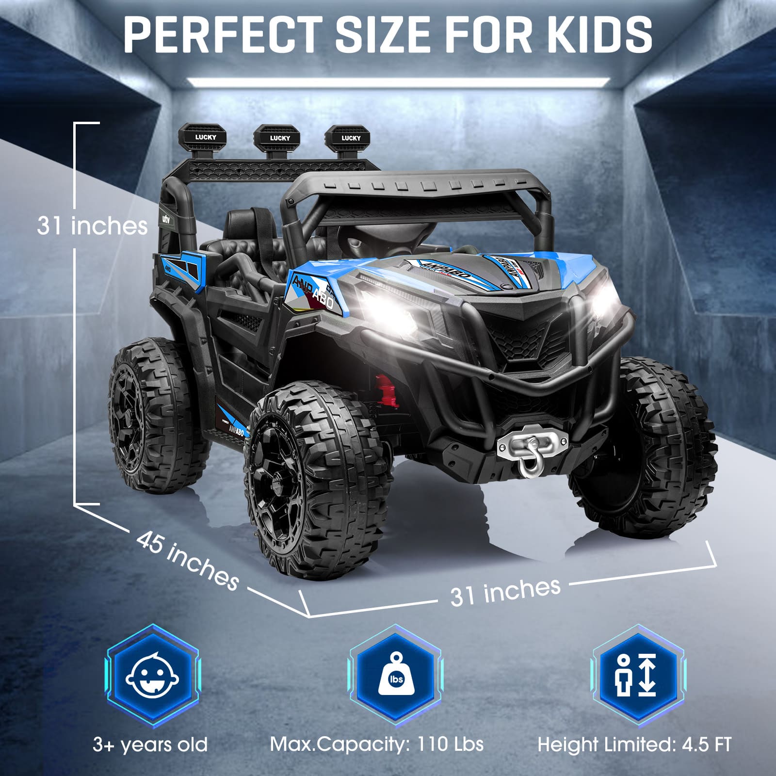 ANPABO 24V UTV Two Seater With Remote/Bluetooth