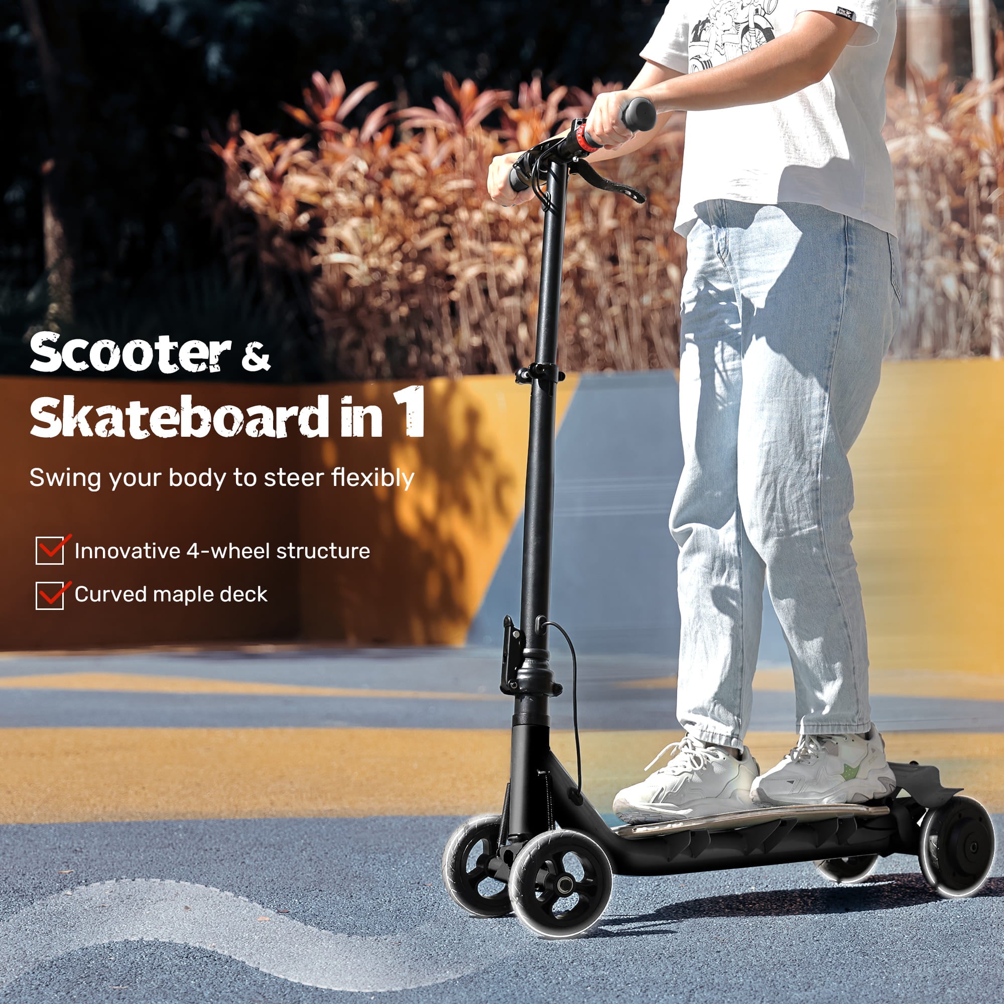 【99% NEW】ANPABO 4-wheel Scooter 24 Volt 5 Speed Foldable 250W For 8-14+ Years Old