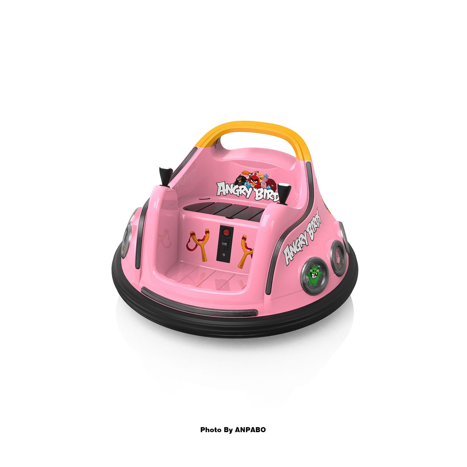 ANPABO Toddler Bumper Car: 360° Spin, Remote, Lights & Bluetooth-pink