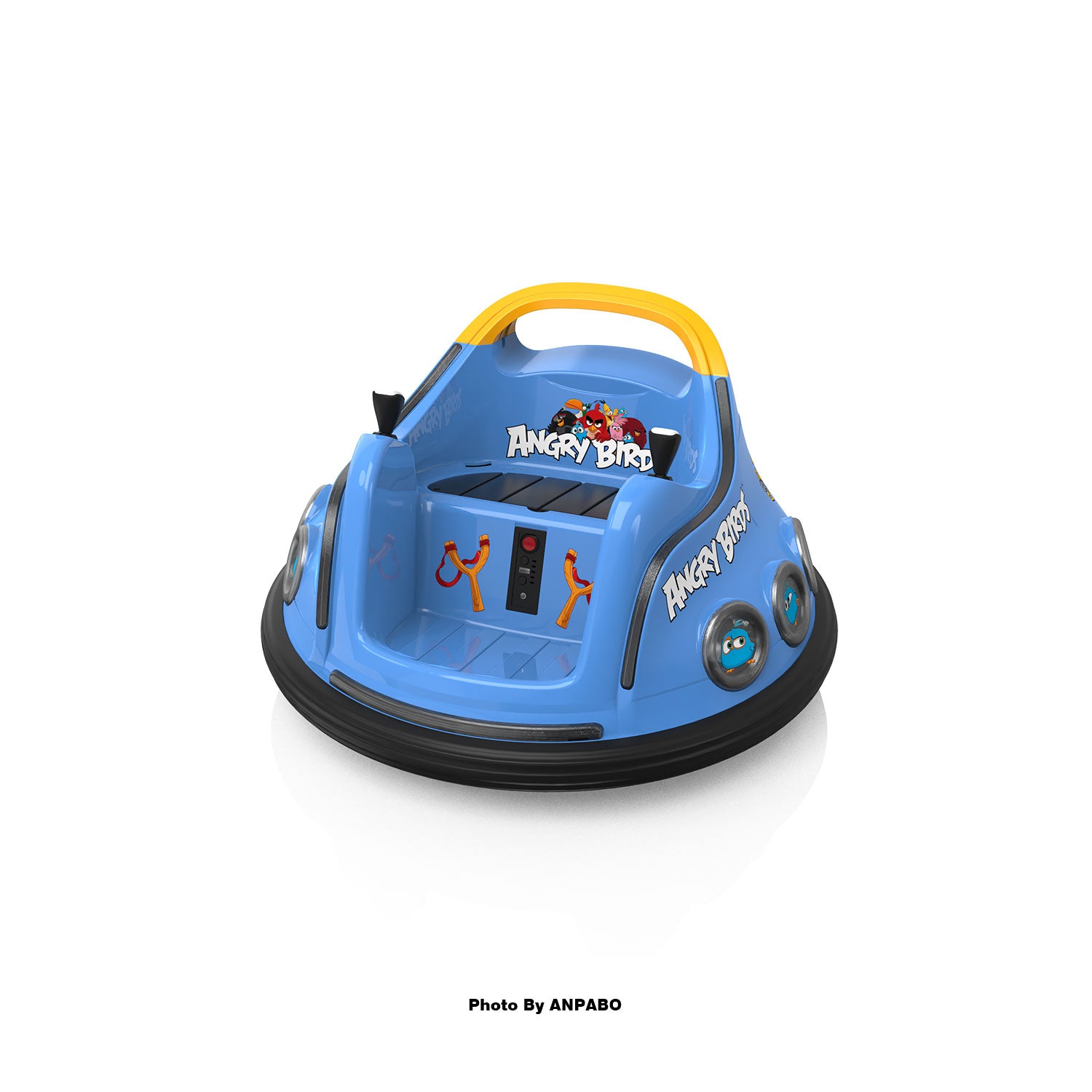 ANPABO Toddler Bumper Car: 360° Spin, Remote, Lights & Bluetooth-blue