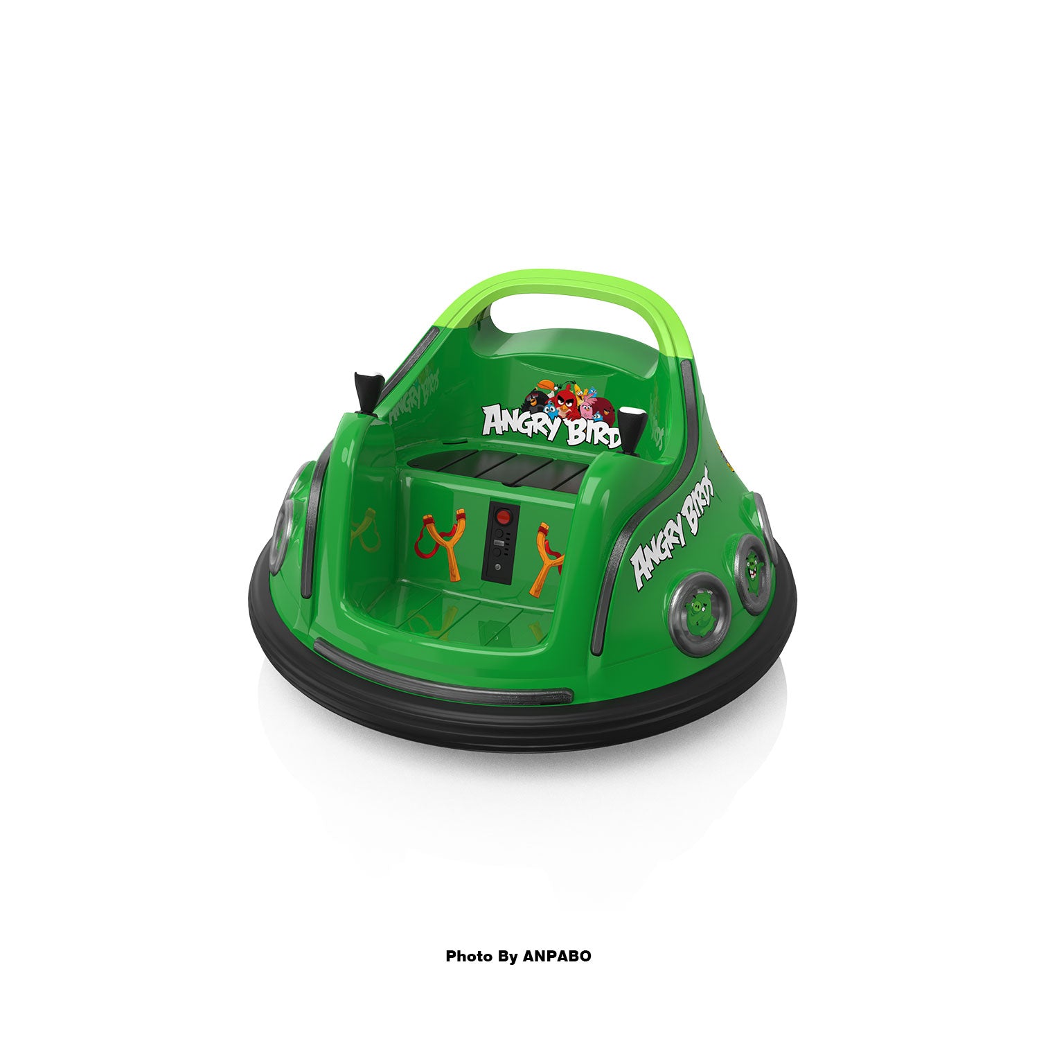 ANPABO Toddler Bumper Car: 360° Spin, Remote, Lights & Bluetooth-green