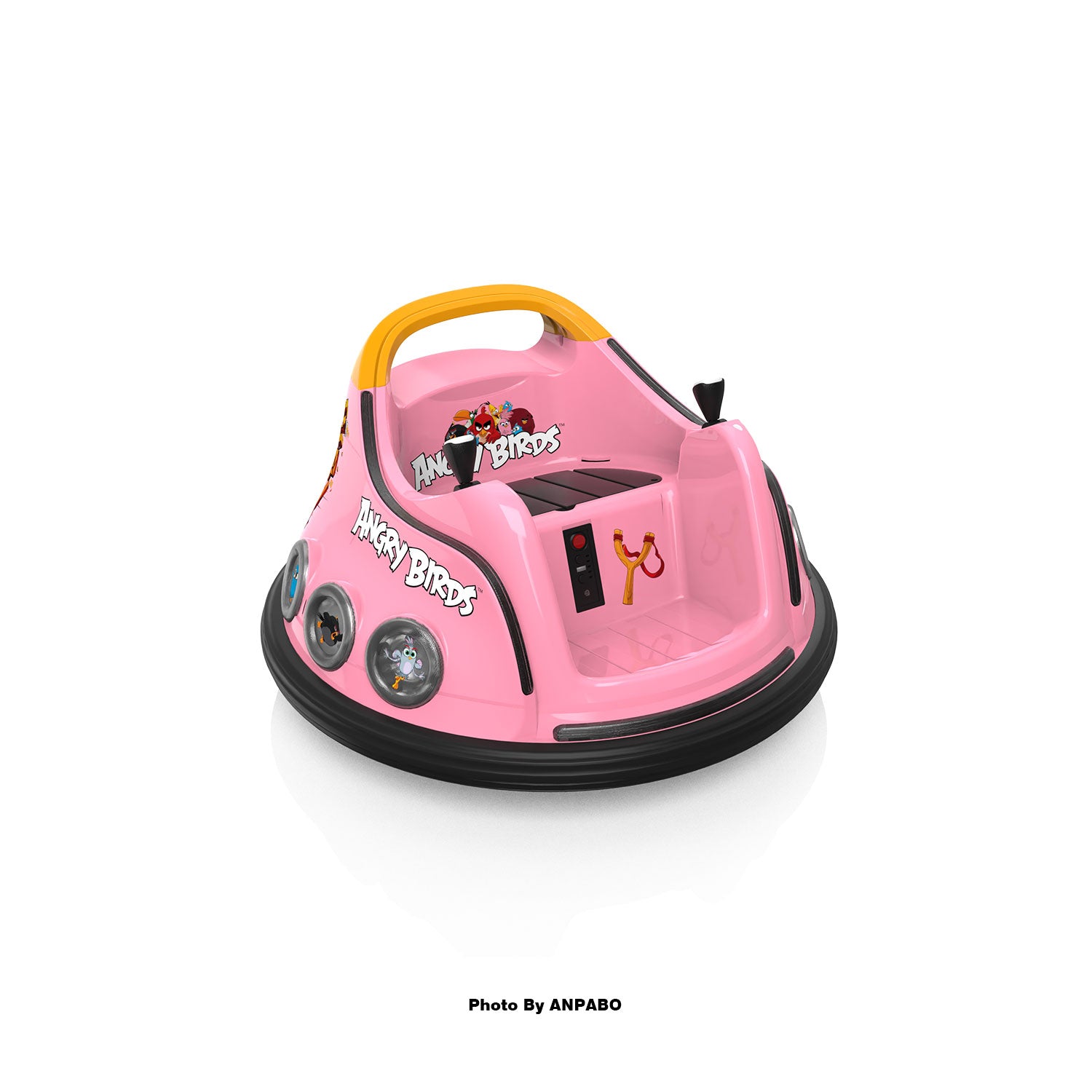 ANPABO Toddler Bumper Car: 360° Spin, Remote, Lights & Bluetooth-pink