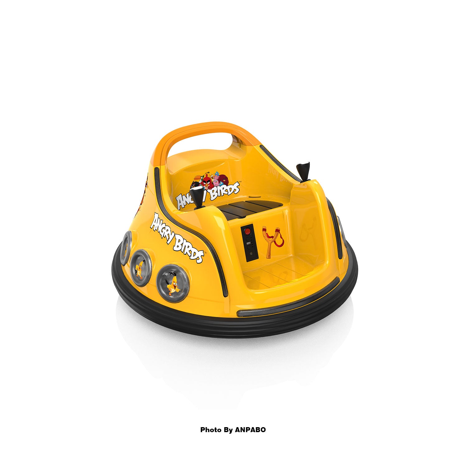 ANPABO Toddler Bumper Car: 360° Spin, Remote, Lights & Bluetooth-yellow