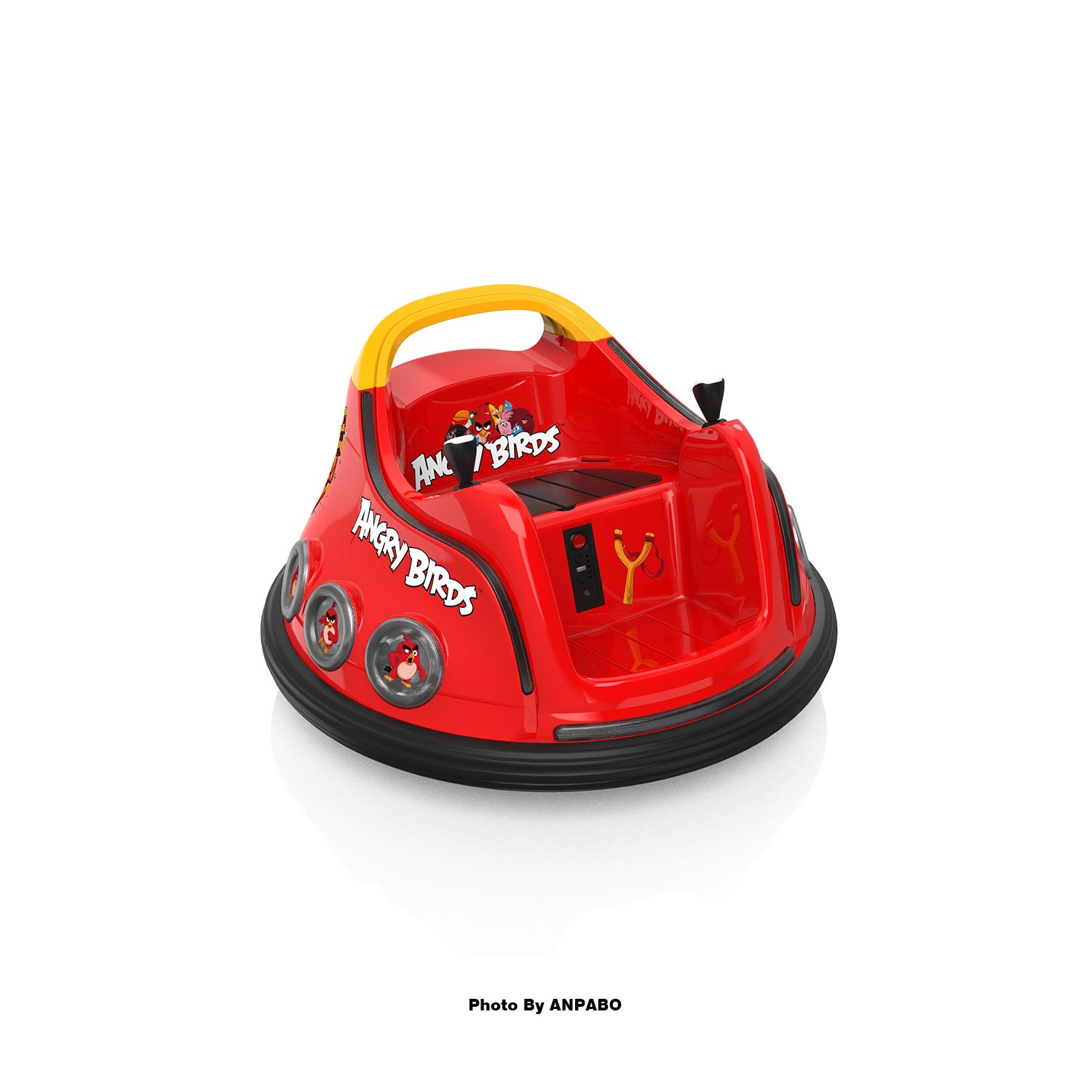 ANPABO Toddler Bumper Car: 360° Spin, Remote, Lights & Bluetooth-red