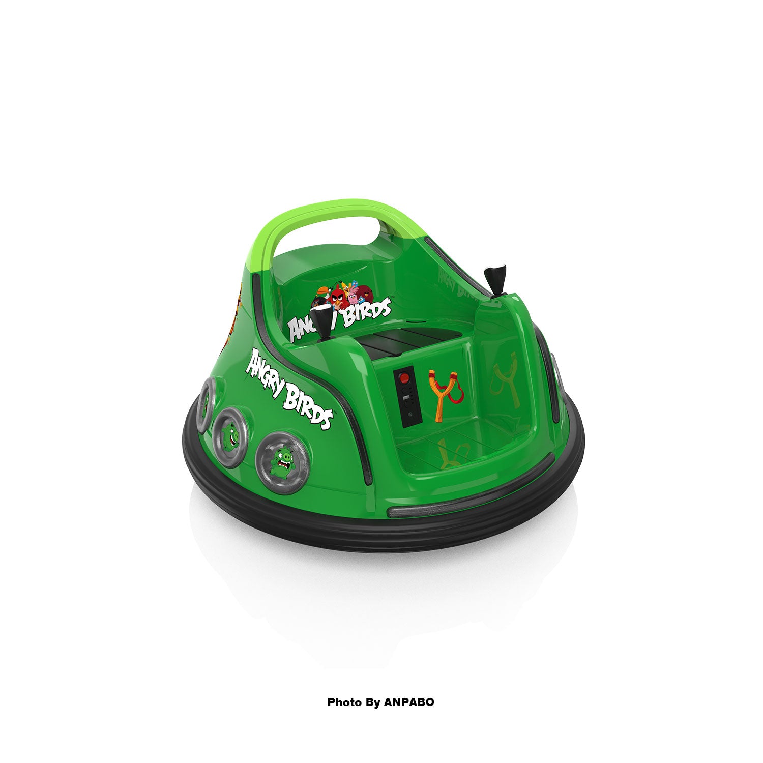 ANPABO Toddler Bumper Car: 360° Spin, Remote, Lights & Bluetooth-green