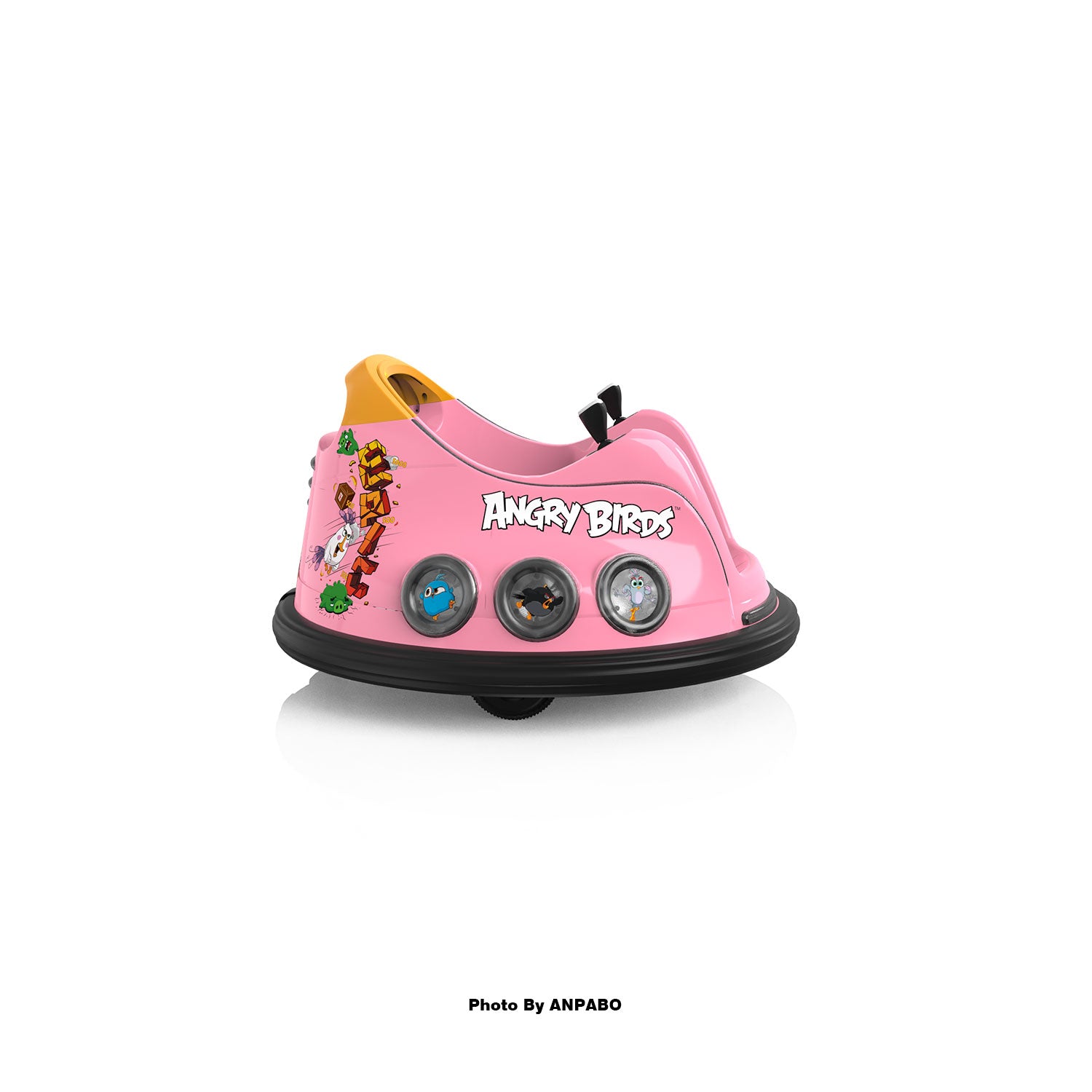 ANPABO Toddler Bumper Car: 360° Spin, Remote, Lights & Bluetooth-pink