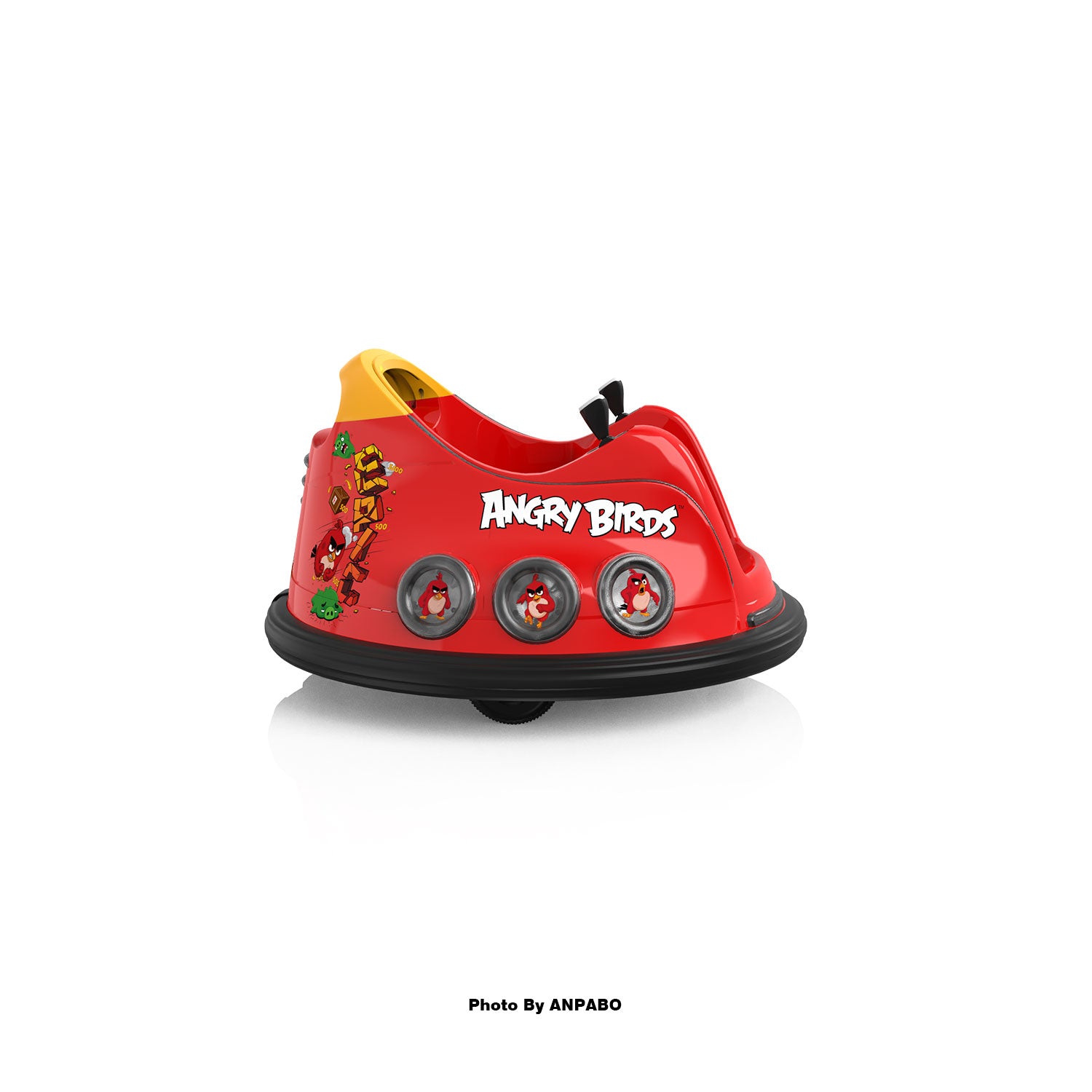 ANPABO Toddler Bumper Car: 360° Spin, Remote, Lights & Bluetooth-red