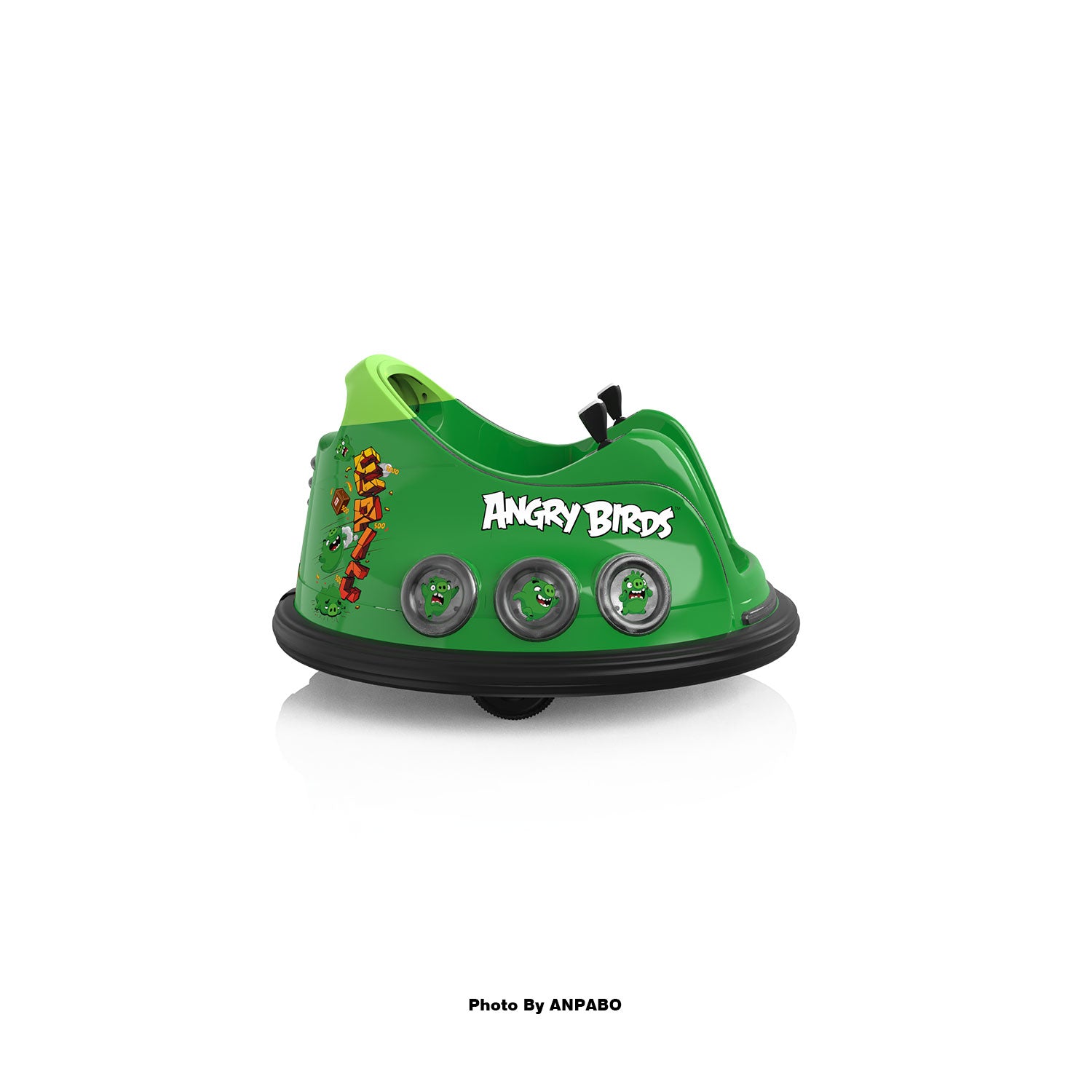 ANPABO Toddler Bumper Car: 360° Spin, Remote, Lights & Bluetooth-green
