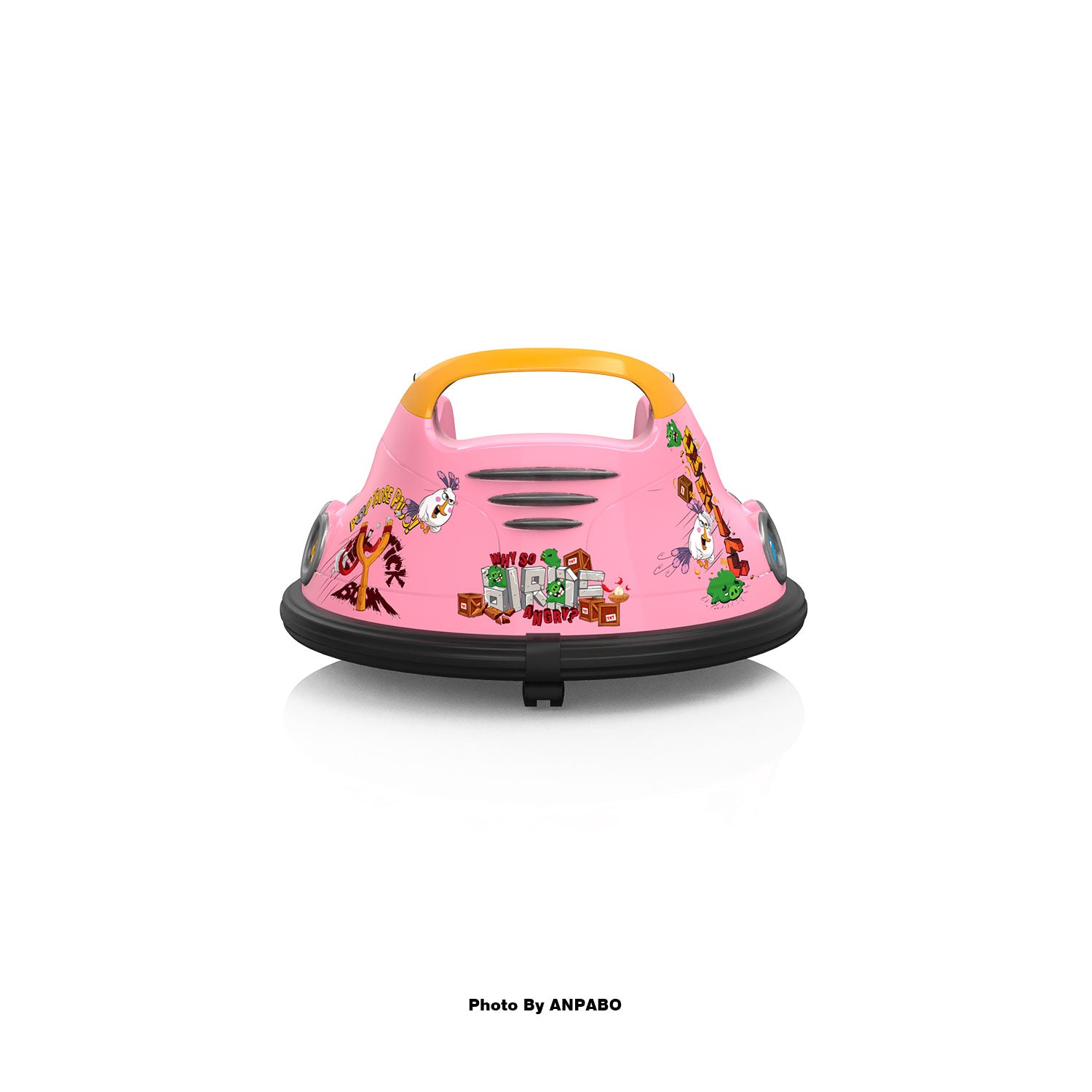ANPABO Toddler Bumper Car: 360° Spin, Remote, Lights & Bluetooth-pink