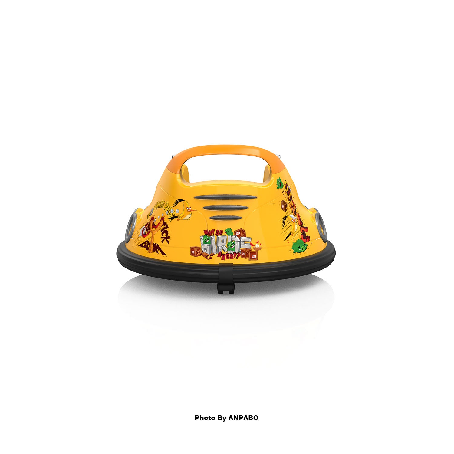 ANPABO Toddler Bumper Car: 360° Spin, Remote, Lights & Bluetooth-yellow