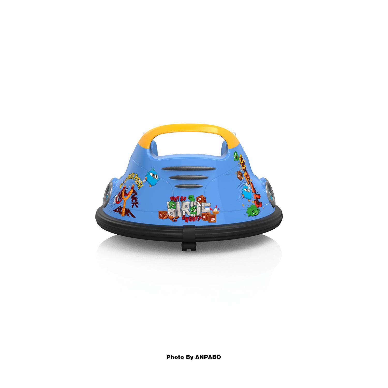 ANPABO Toddler Bumper Car: 360° Spin, Remote, Lights & Bluetooth-blue