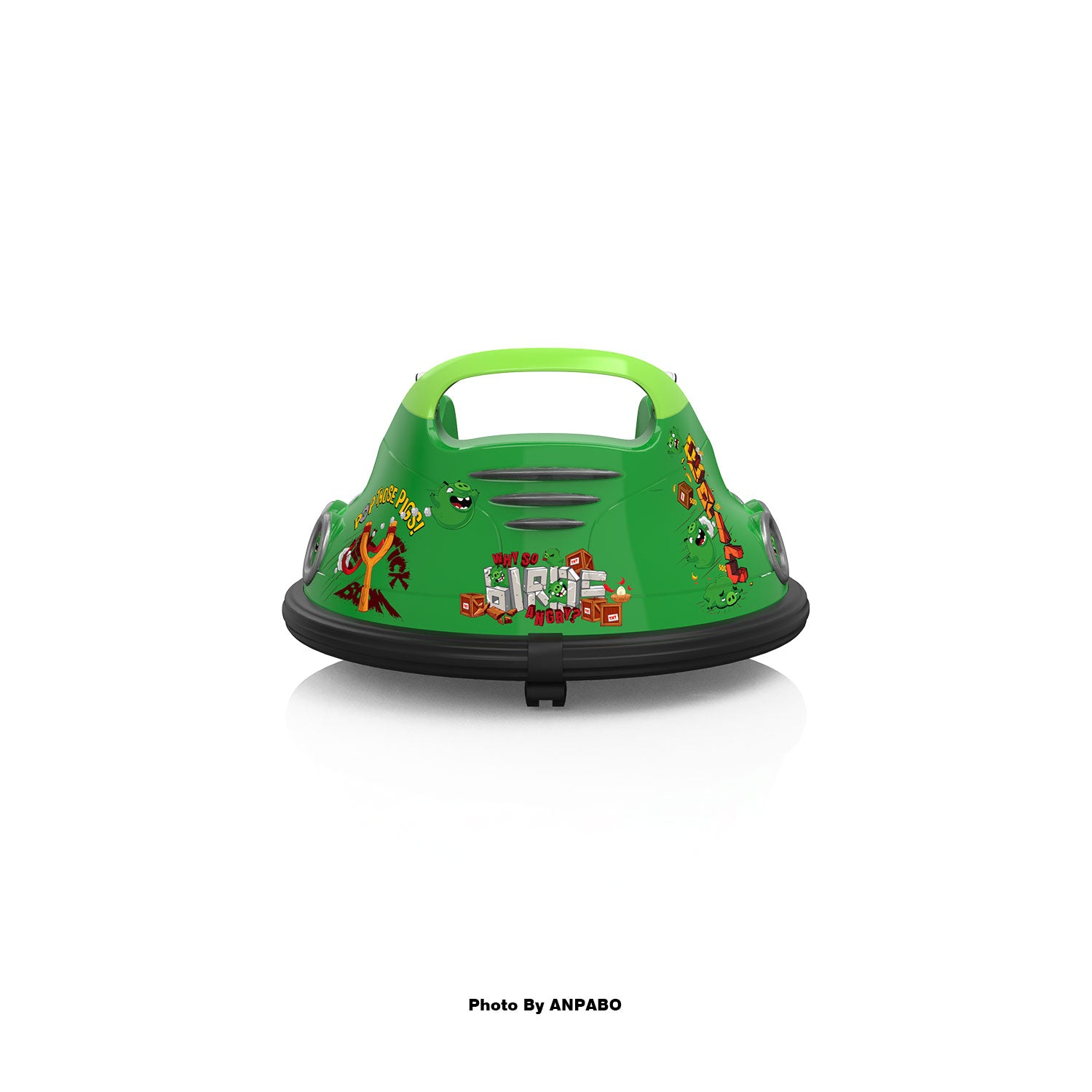 ANPABO Toddler Bumper Car: 360° Spin, Remote, Lights & Bluetooth-green
