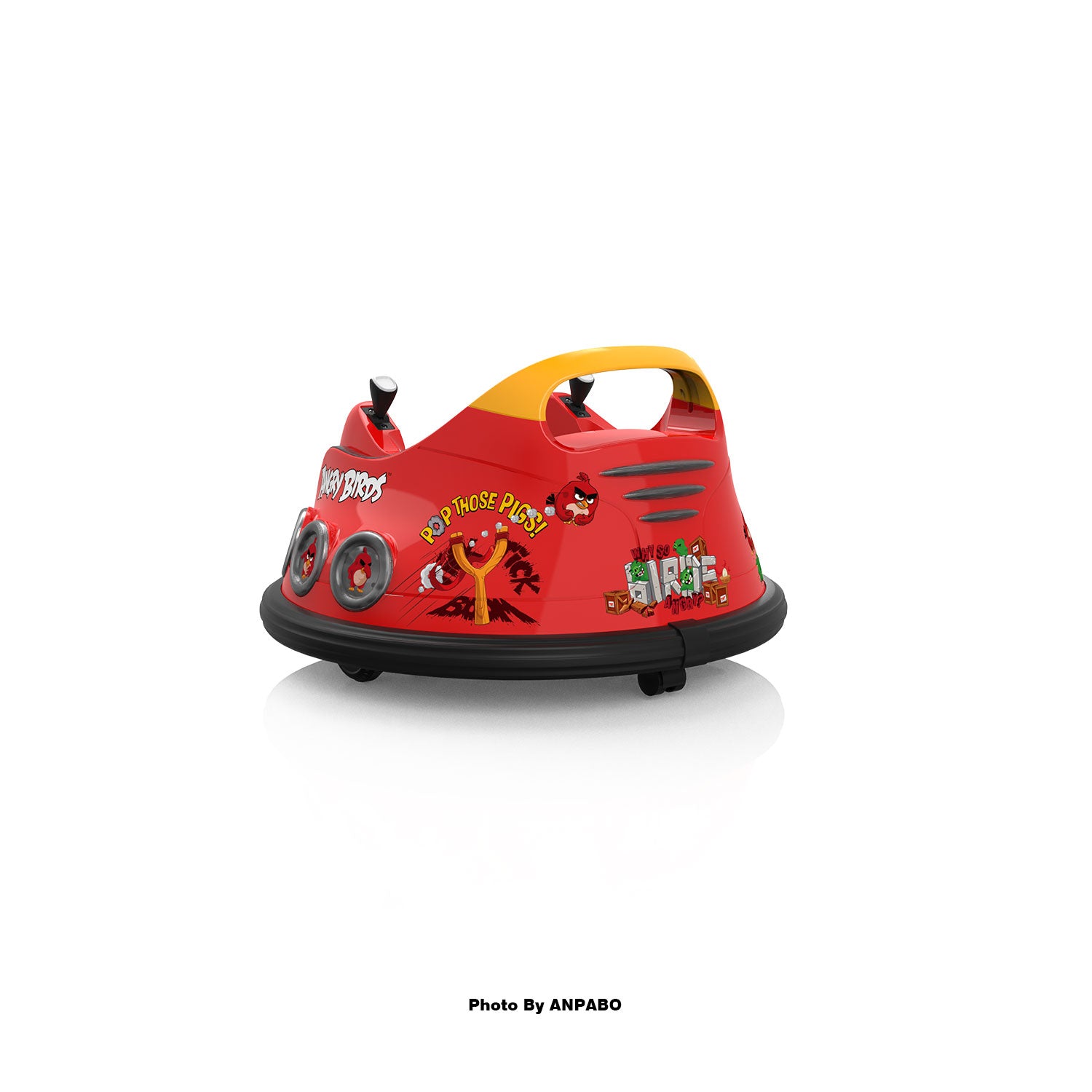 ANPABO Toddler Bumper Car: 360° Spin, Remote, Lights & Bluetooth-red
