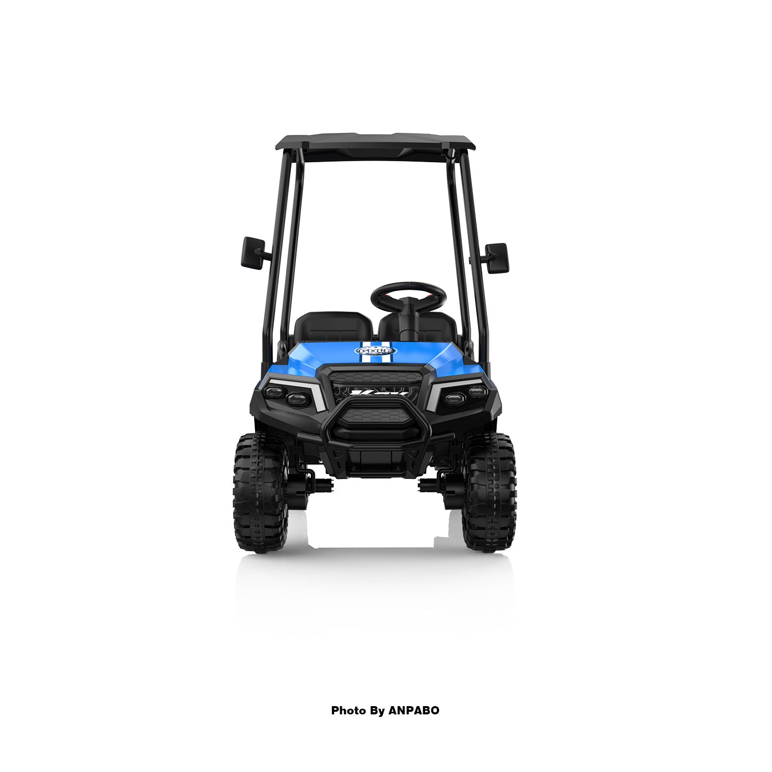 Kids 4WD Ride-On Golf Cart with Awning-blue