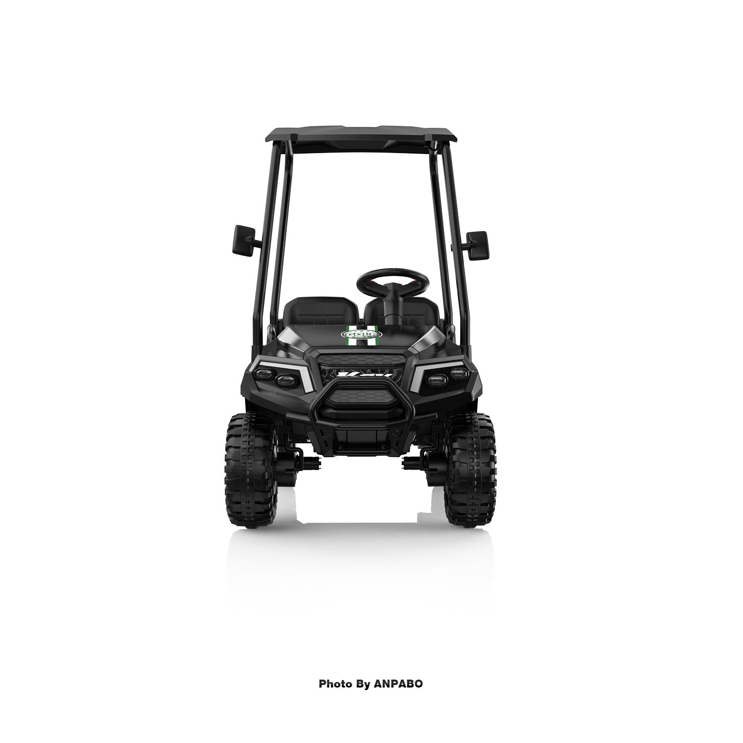 Kids 4WD Ride-On Golf Cart with Awning-black