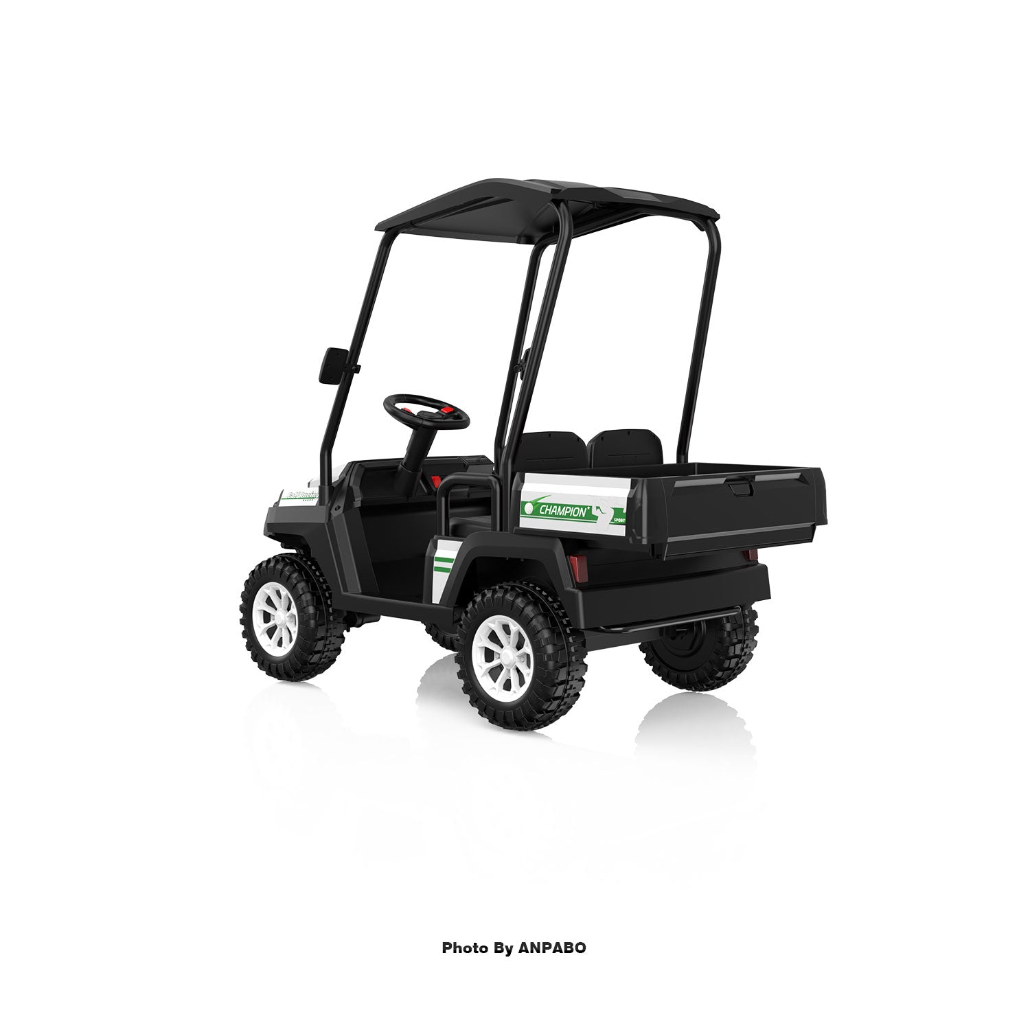 Kids 4WD Ride-On Golf Cart with Awning-white