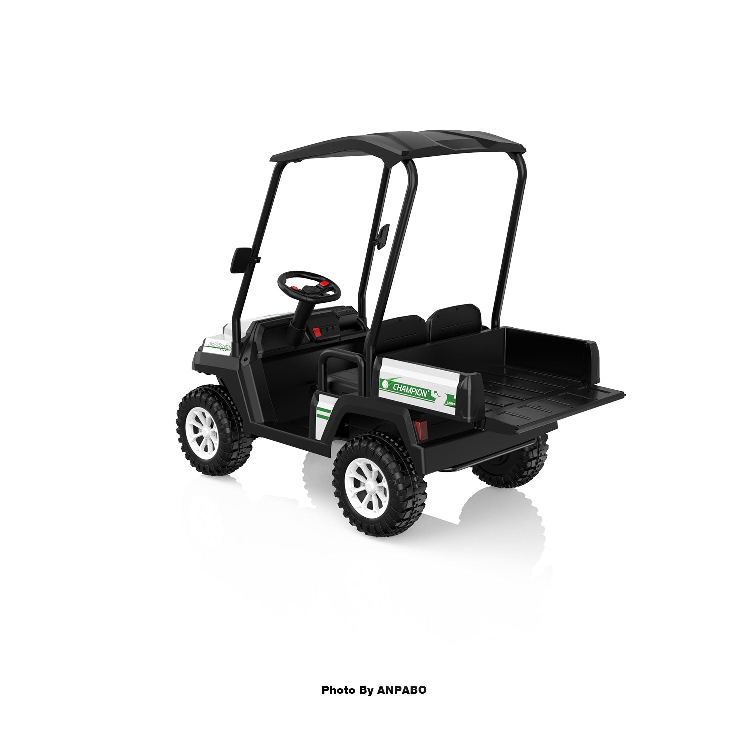 Kids 4WD Ride-On Golf Cart with Awning-white