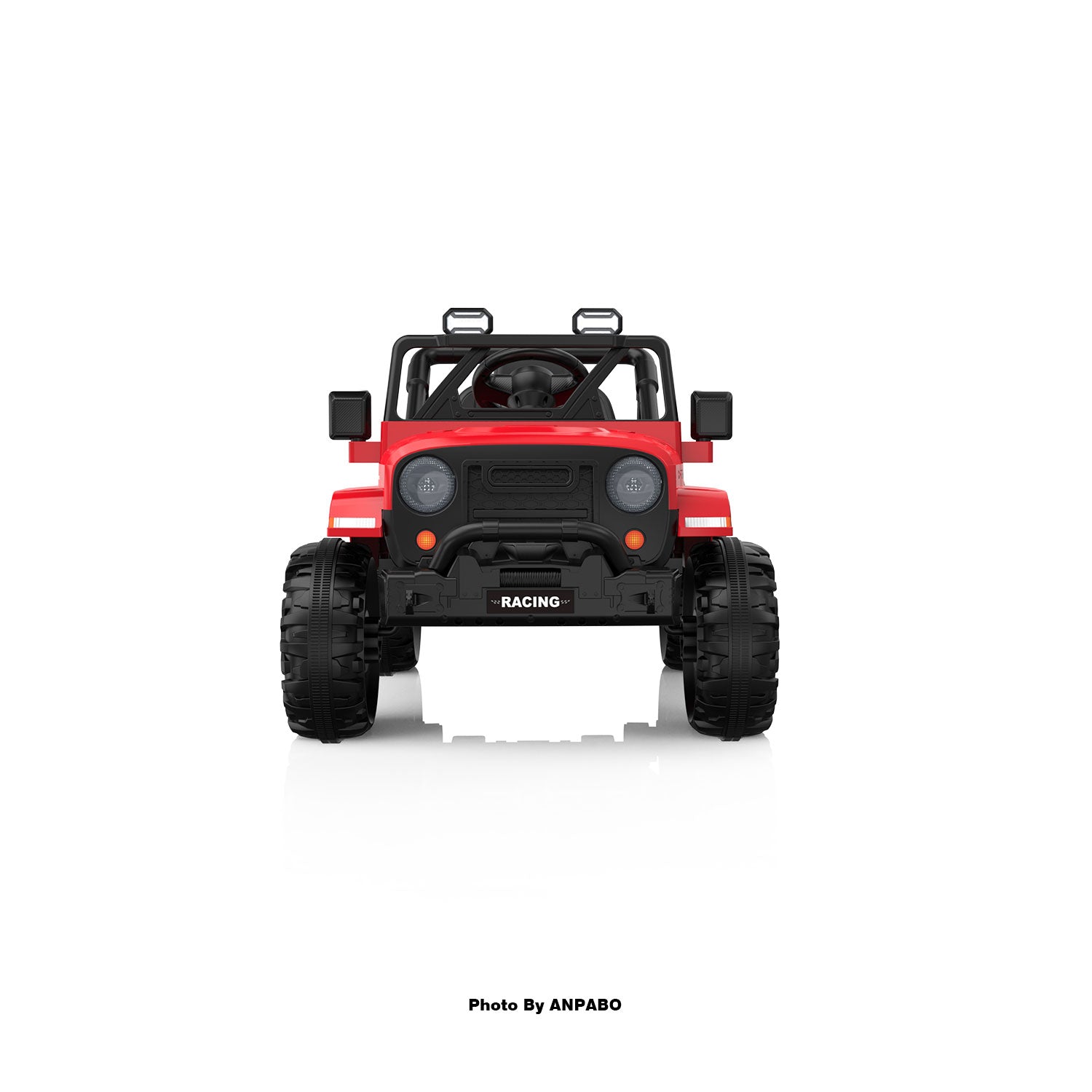 12V Kids Jeep Ride-On Car with RC, Bluetooth & LED Lights-red