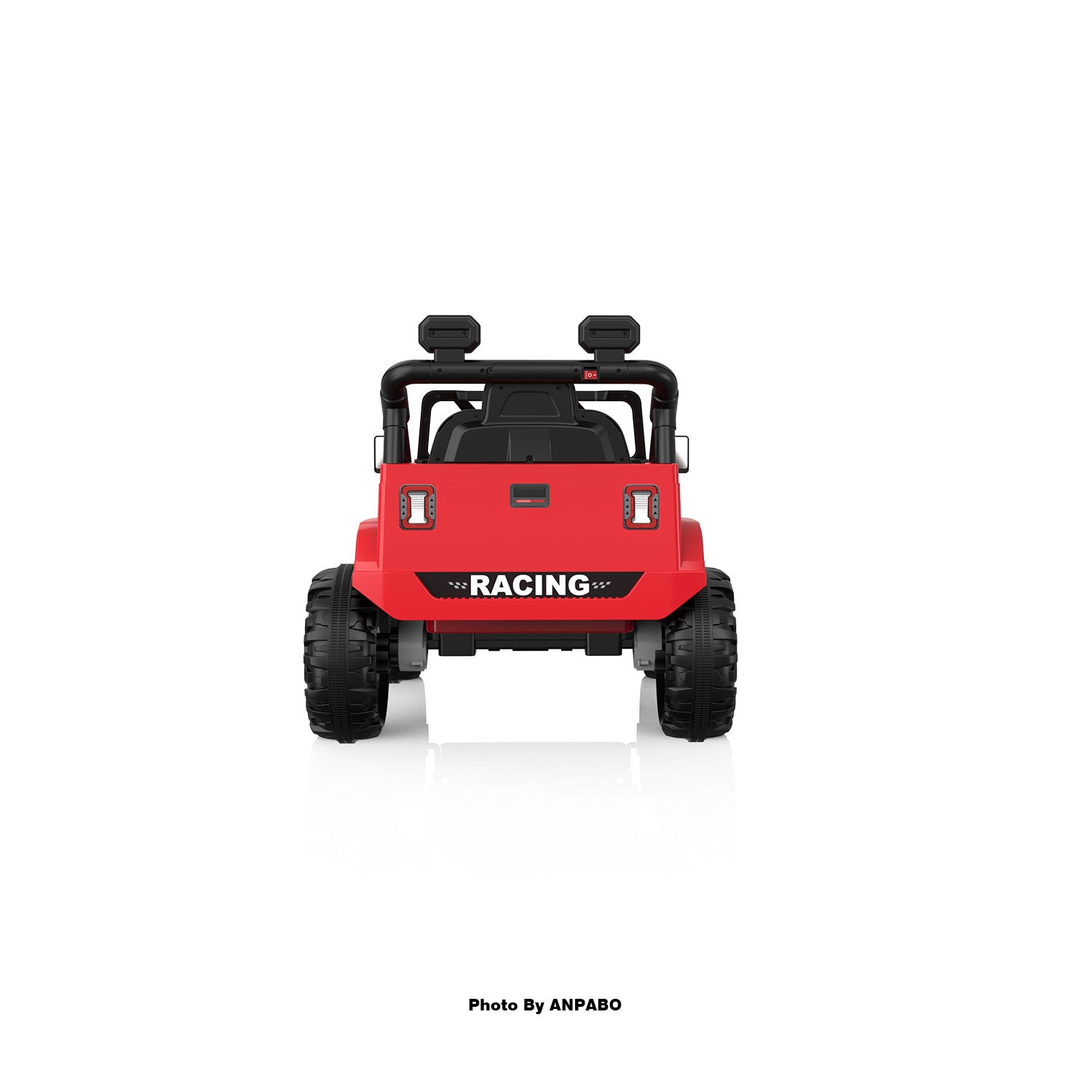 12V Kids Jeep Ride-On Car with RC, Bluetooth & LED Lights-red