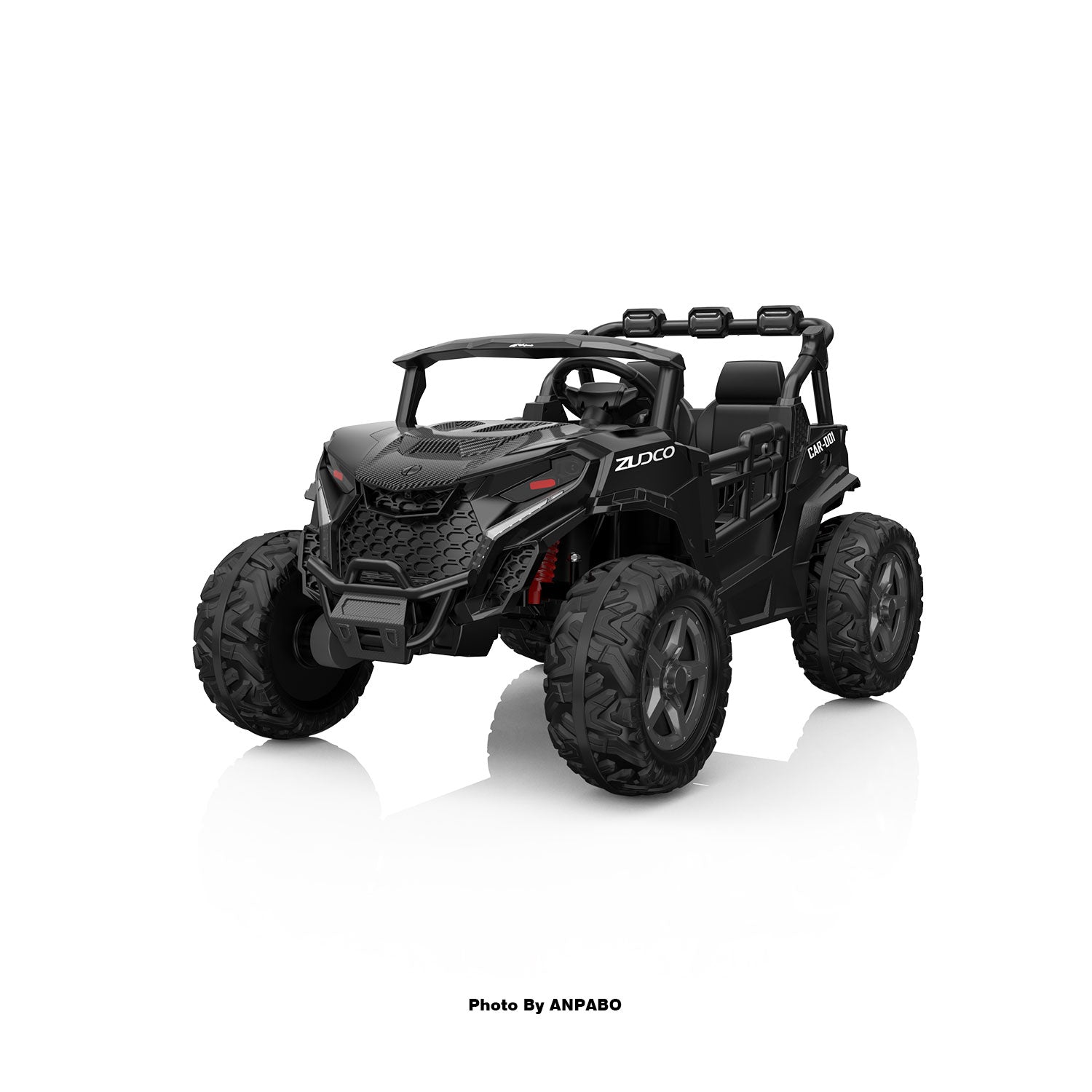 24V 4x200W 2-Seater Ride-On Truck | 4WD, EVA Tires, Remot-black