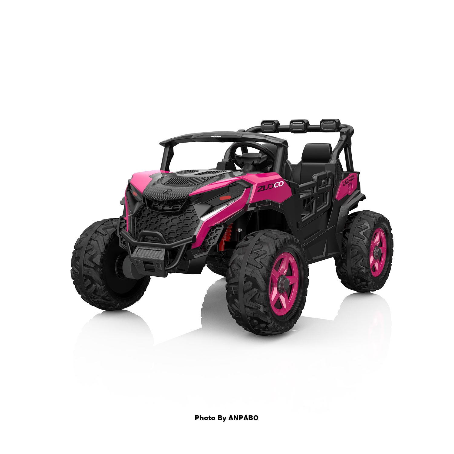 24V 4x200W 2-Seater Ride-On Truck | 4WD, EVA Tires, Remot-rose red