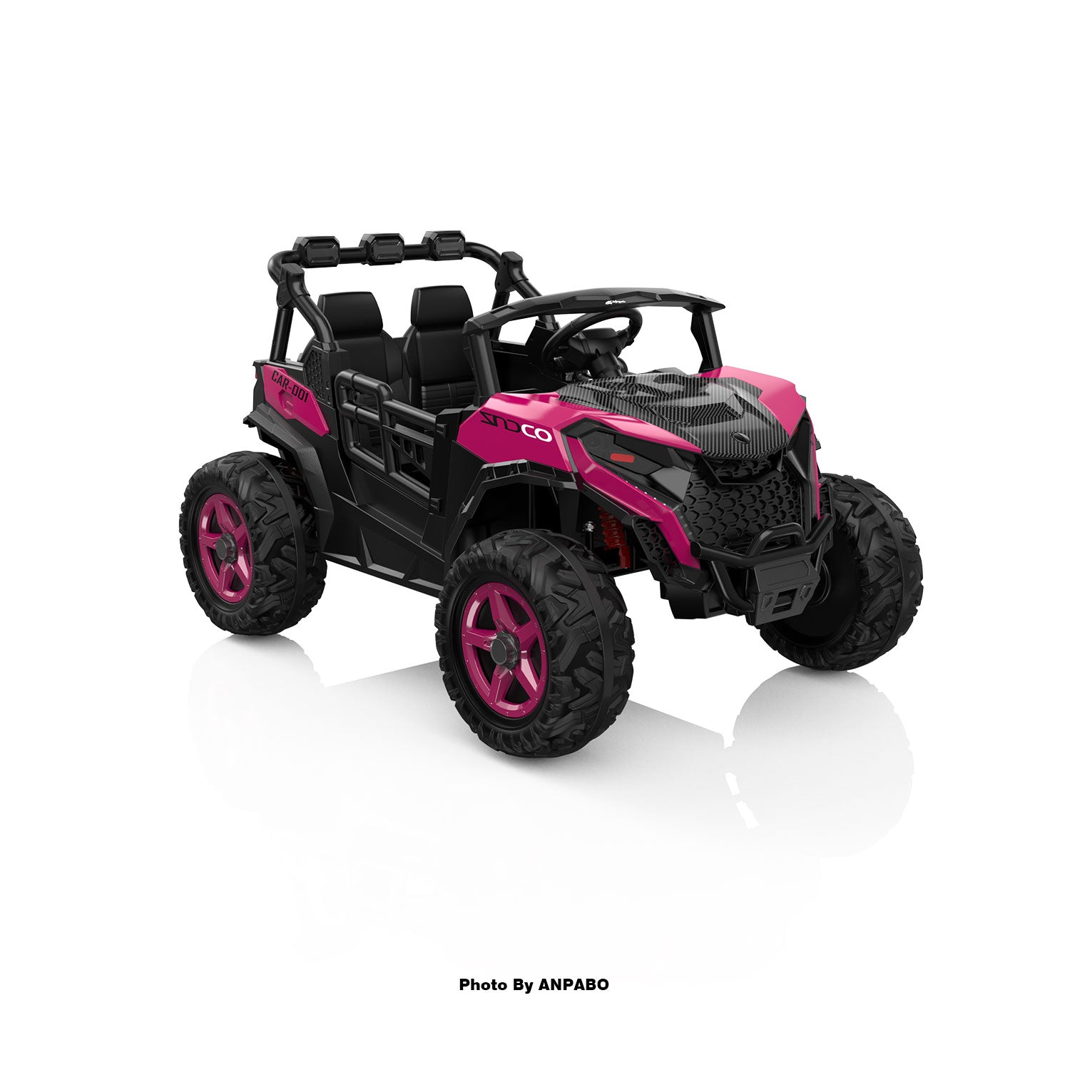 24V 4x200W 2-Seater Ride-On Truck | 4WD, EVA Tires, Remot-rose red