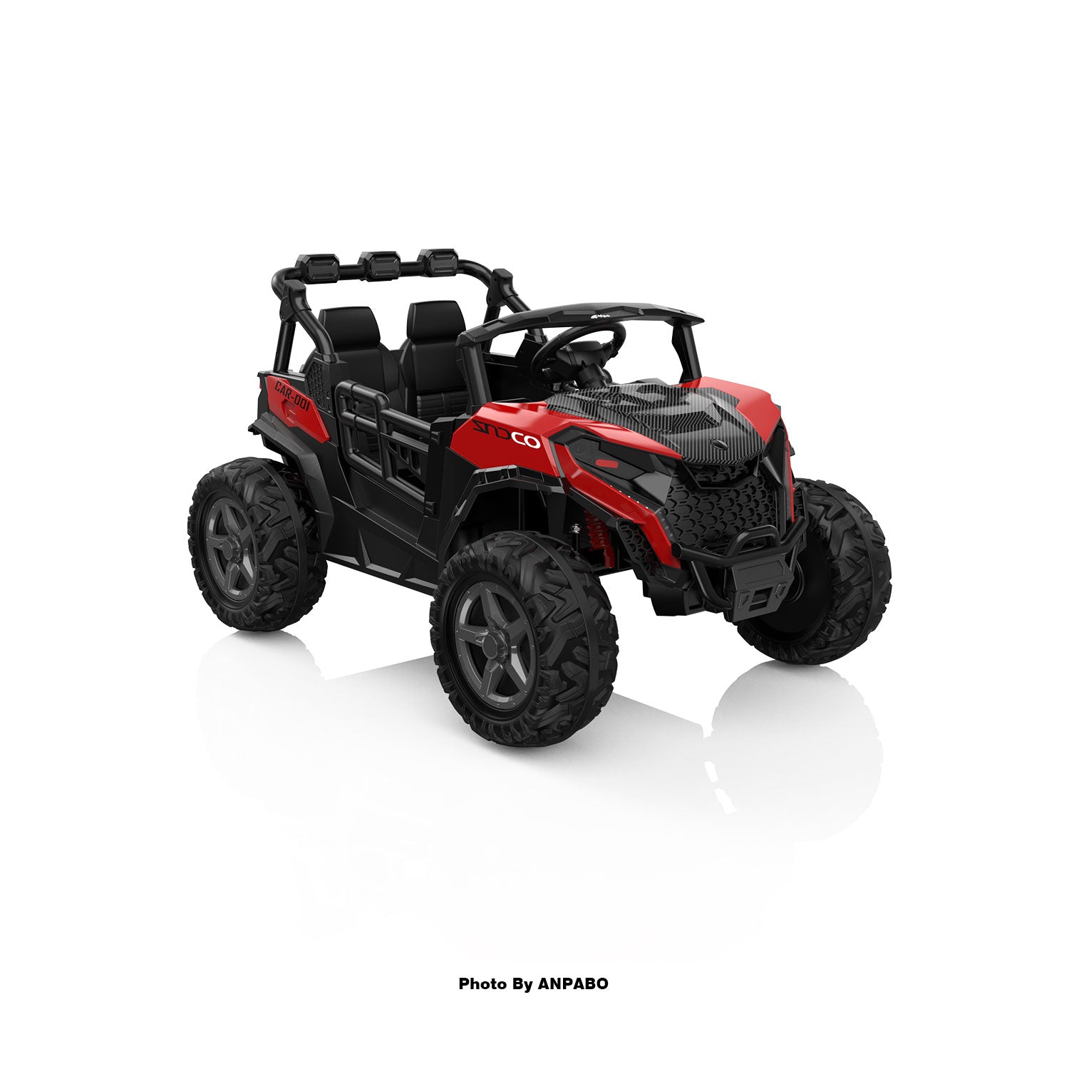 24V 4x200W 2-Seater Ride-On Truck | 4WD, EVA Tires, Remot-red