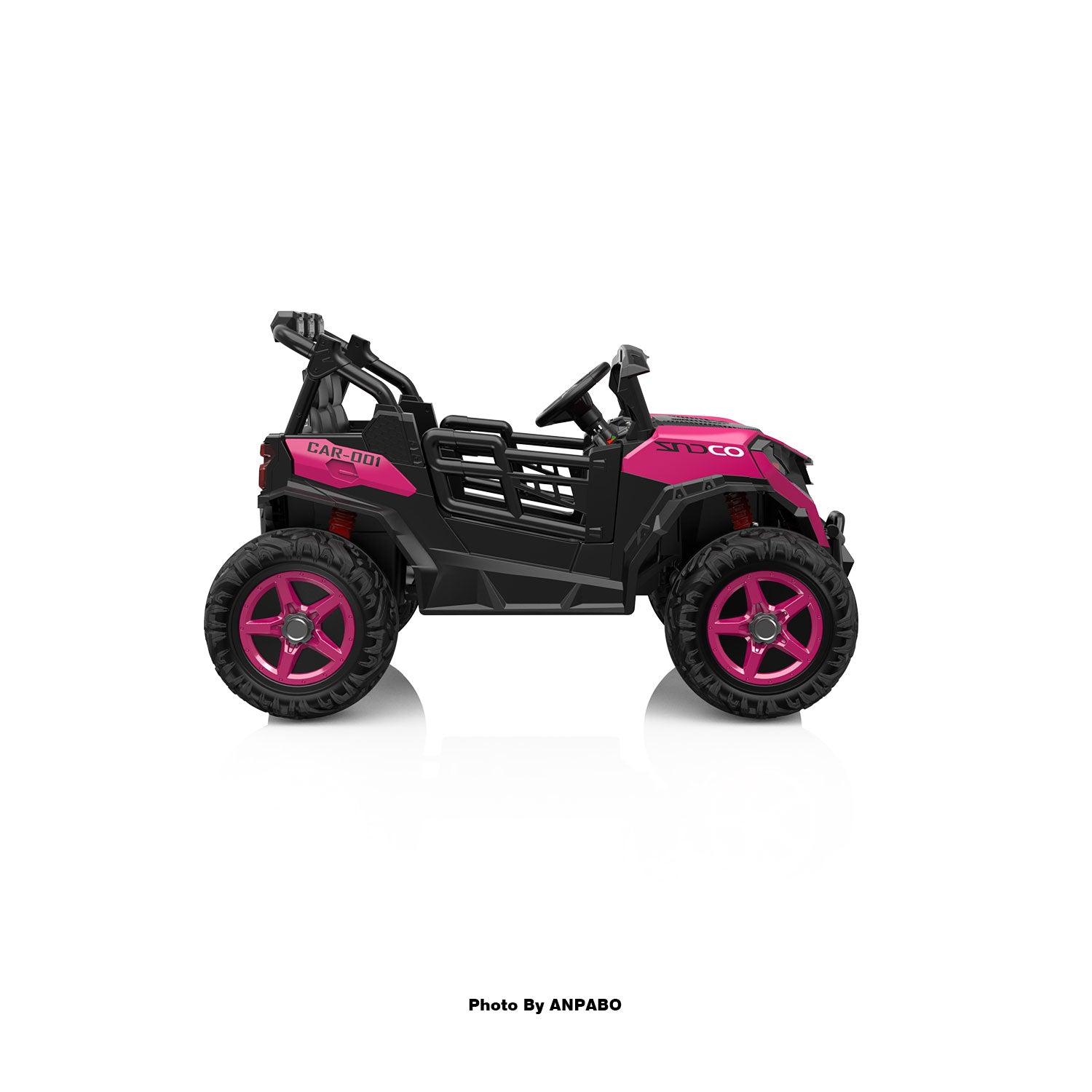 24V 4x200W 2-Seater Ride-On Truck | 4WD, EVA Tires, Remot-rose red