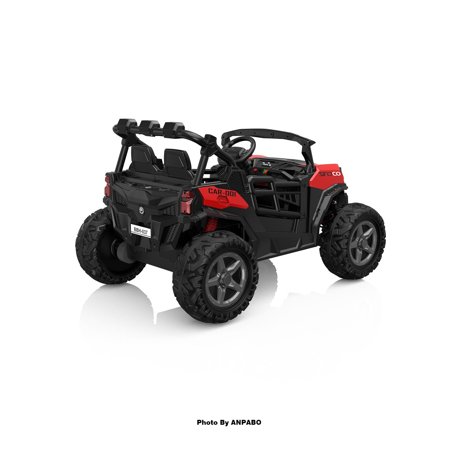 24V 4x200W 2-Seater Ride-On Truck | 4WD, EVA Tires, Remot-red