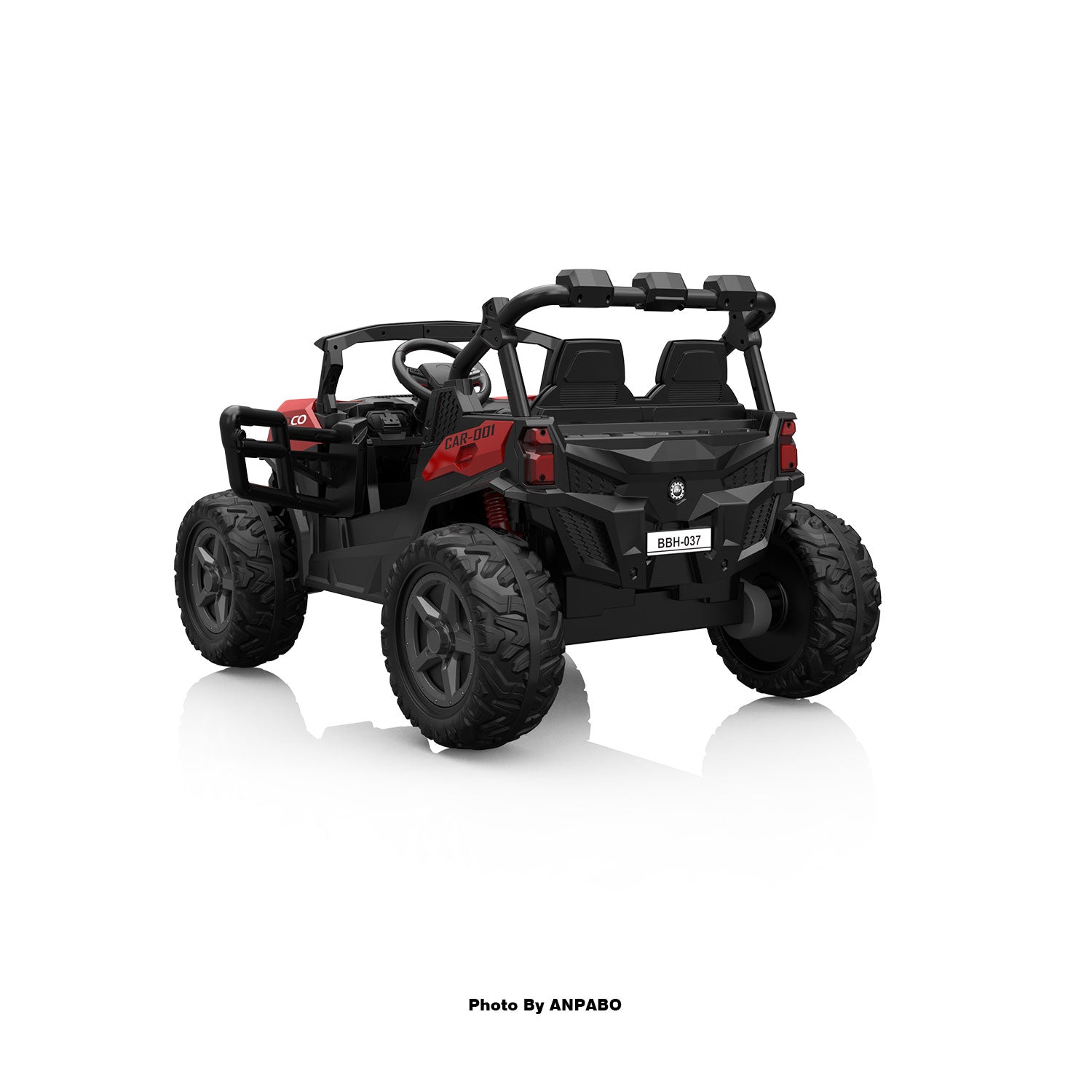 24V 4x200W 2-Seater Ride-On Truck | 4WD, EVA Tires, Remot-red