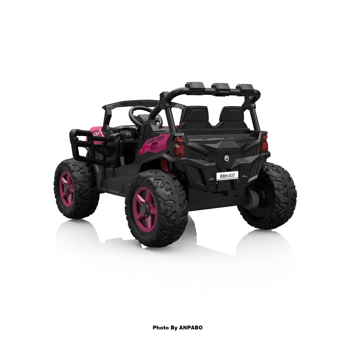 24V 4x200W 2-Seater Ride-On Truck | 4WD, EVA Tires, Remot-rose red